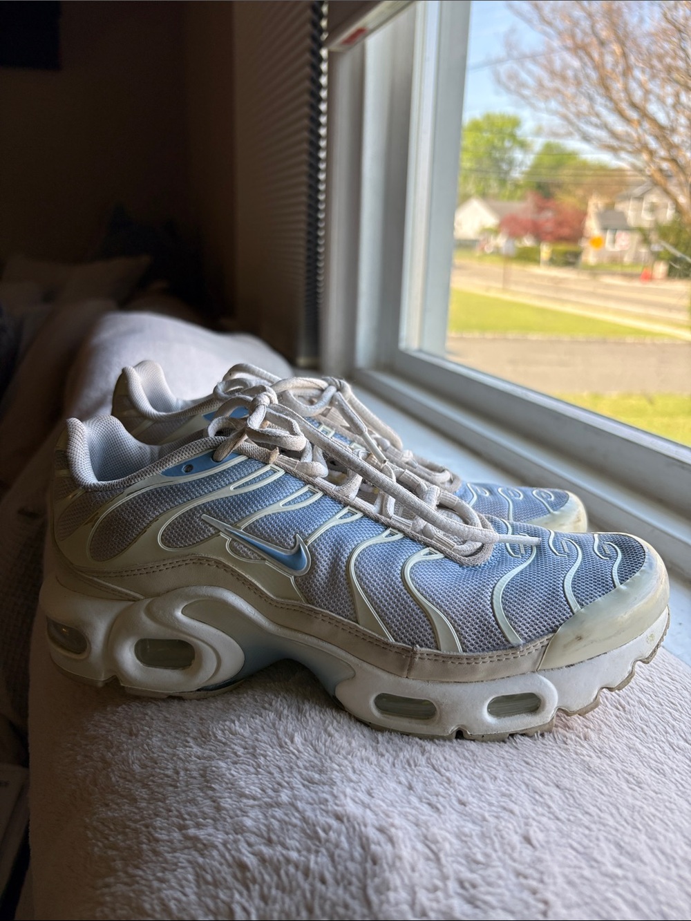 Nike Light Blue and White Air Max Plus TN Sneakers
